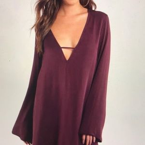 Tobi Burgundy Shift Dress